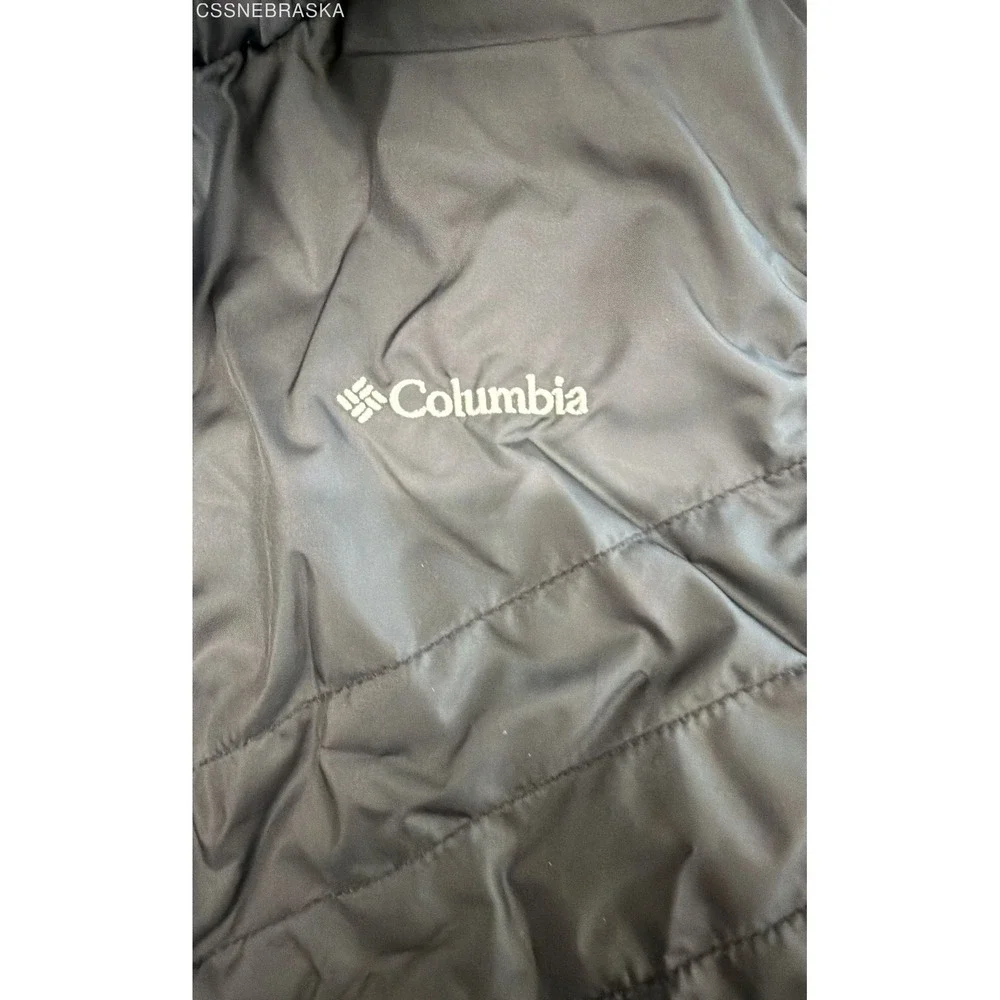 Columbia Black Vest Black Mix It Around Long Quilted Full Zip Fleece Puffer -XL